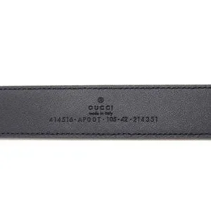 Gucci Leather Slim Black with Double G Buckle 105 42 414516 (Sku 6854) Belt Gucci | Accessories | Gucci Leather Slim Black With Double G  main image 3